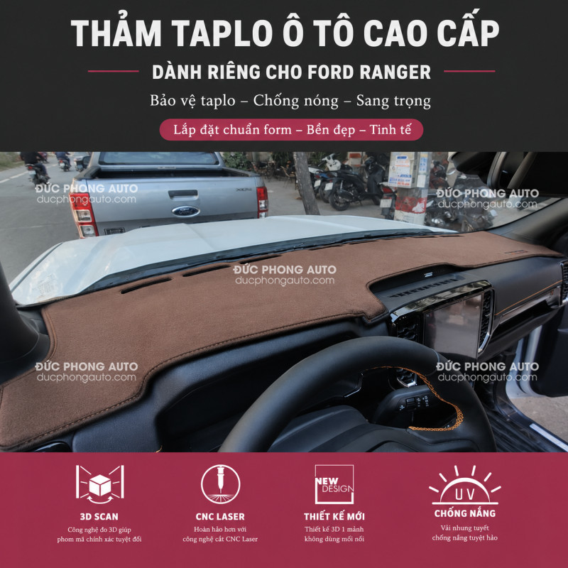 Thảm Taplo tuyết nhung xe Ford Ranger XLS 11 Thảm taplo tuyết nhung Ford Ranger XLS