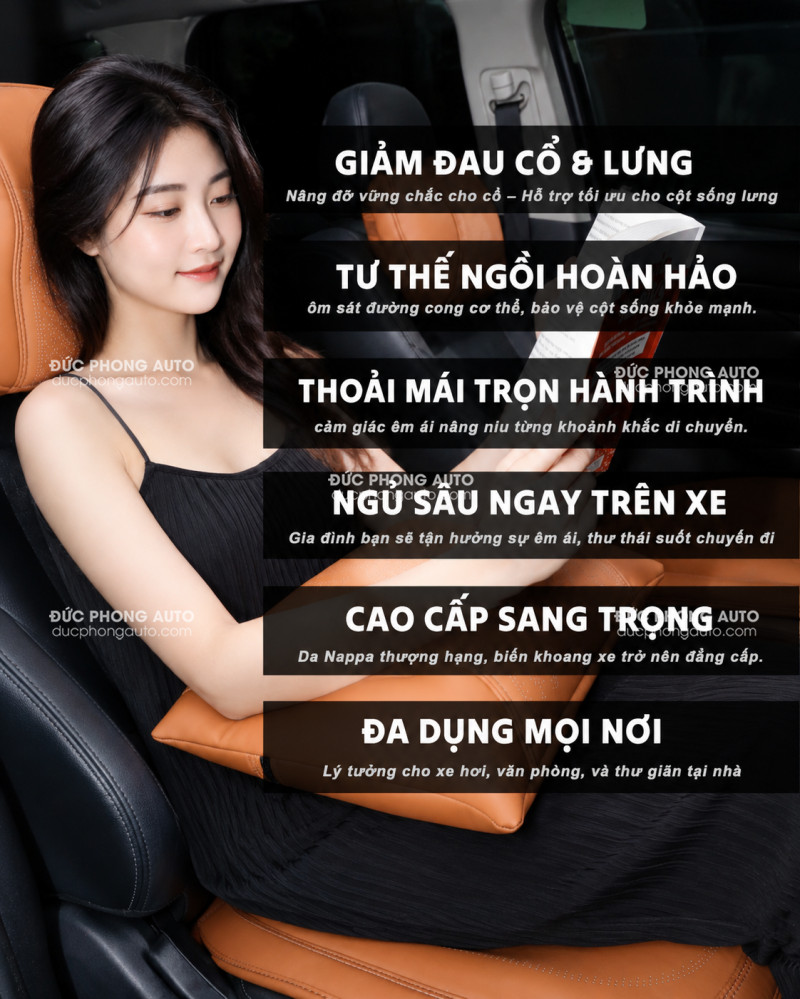 c điểm Gối đầu - Tựa lưng ô tô da Nappa cao cấp c điểm Gối đầu - Tựa lưng ô tô da Nappa cao cấp