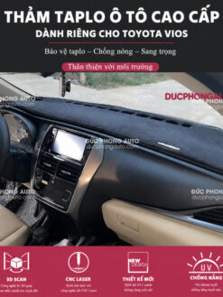 Thảm taplo tuyết nhung cao cấp dành riêng cho Toyota Vios - Mầu Đen